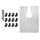 Antistatic Barber Cutting Capes w/ 12pcs Perm Rollers Clips Pintail Comb