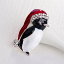 1pcs Christmas Rhinestone Cute Christmas Penguin Brooch Pin Xmas Gift Party SJï¼D