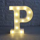 White Large Plastic Marquee Freestanding Alphabet LED Light UP Letters P