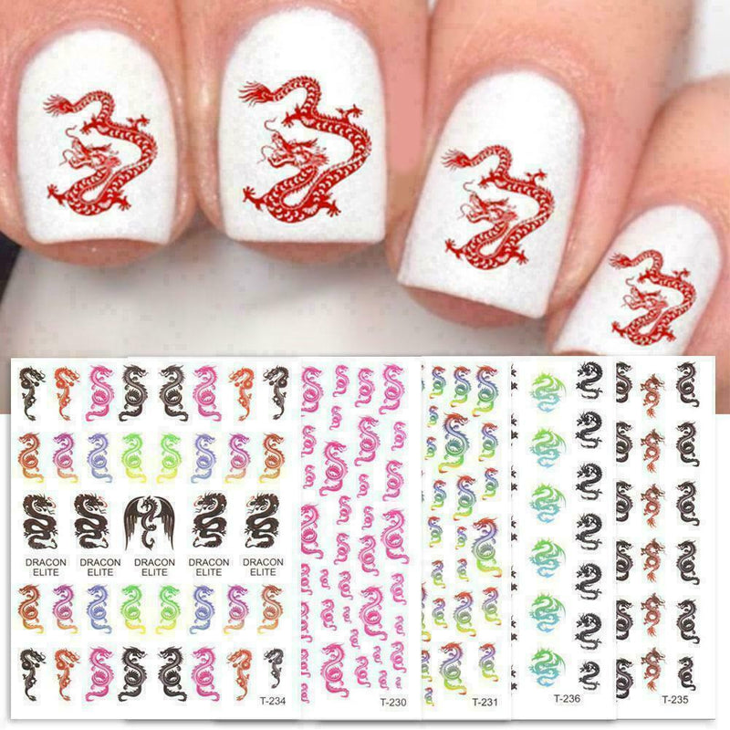 Waterproof Punk Dragon Decals Nail Stickers Manicure Nail Art Accessories