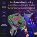 Car Bluetooth V5.0 FM Transmitter Fast Charge Radio Adapter Hands-Free Call