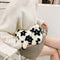 Women Fluffy Shoulder Bag Solid Plush Handbags Female Winter Totes (Flower)