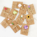 20pcs DIY Paper Handmade Dry Flower Invitation Greeting Card with Envelope