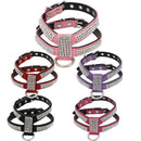 2 Pieces Adjustable Dog Chest Harness Crystal Necklace Artificial Diamond