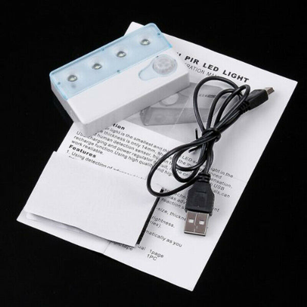 4 PCS LED Dual-Infrared Window PIR Automatic motion-sensor light, White