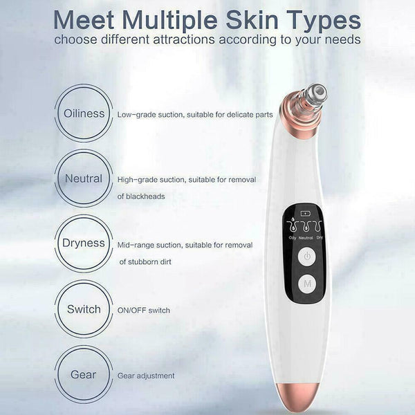Electric Facial Skin Care Pore Blackhead Remover Cleaner Acne Vacuum Sucker O6J5
