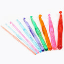 Portable Ergonomic Needles Extra Long Soft Grip Handles Crochet Hooks Set