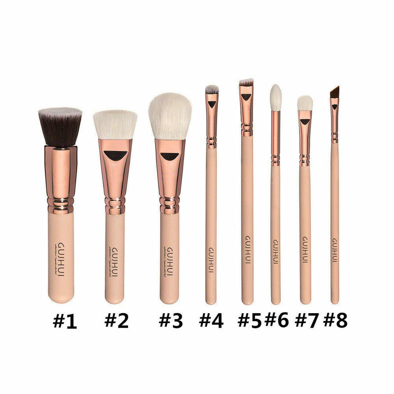 Pro 8pcs Makeup Brush Set  Foundation Eyeshadow Eyeliner Lip Brush Tool3C