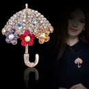 1X Fashion Personality Umbrella Design Women's Christmas Brooch Pin Rhinest X2D1