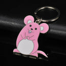 Cartoon Pink Mouse Keychain Decoration Bag Car Accessories Keyring Pendant GifTE