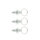 3x Stainless Steel Non Lock-Out Indexing Plunger w/ Pull Ring M12