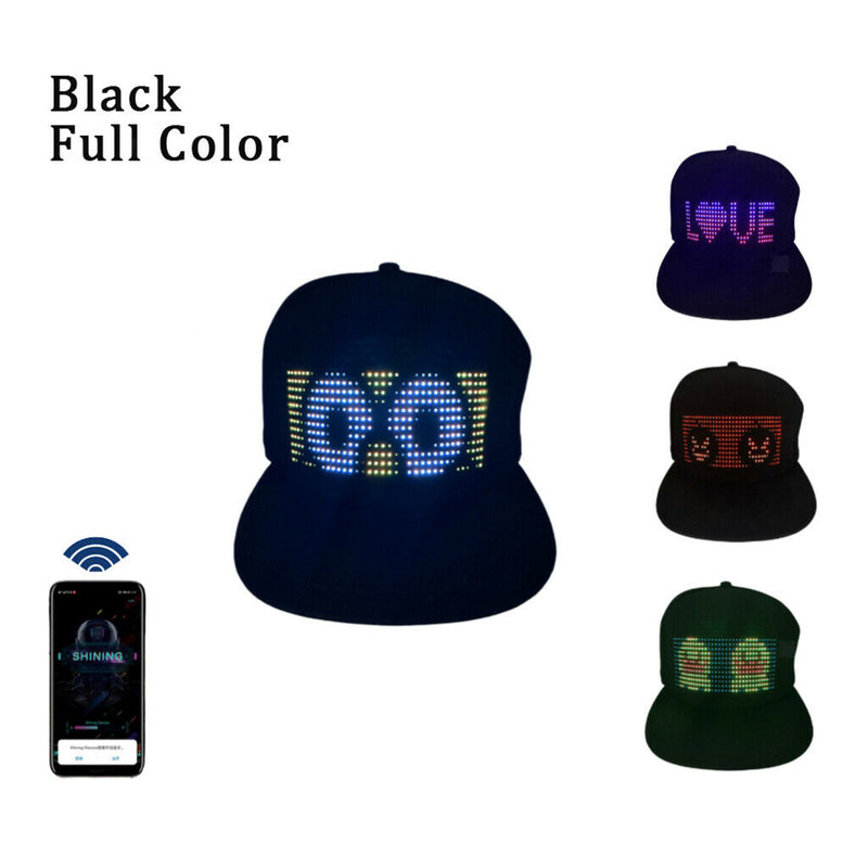 Luminous Glow Bluetooth LED Display Cap Hat Editable for Club Performance