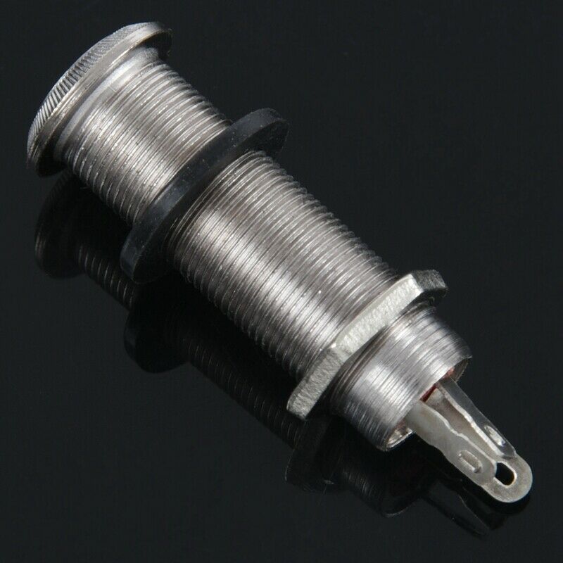 Electric Guitar Jack Chrome Threaded Cylinder Output Input Jack Plug Socket