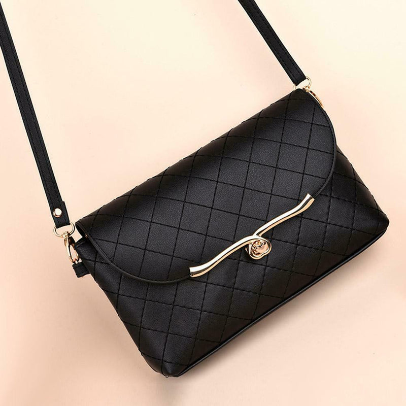 Elegant Diamond Lattice PU Handbags for Women Crossbody Shoulder Flap Bags A