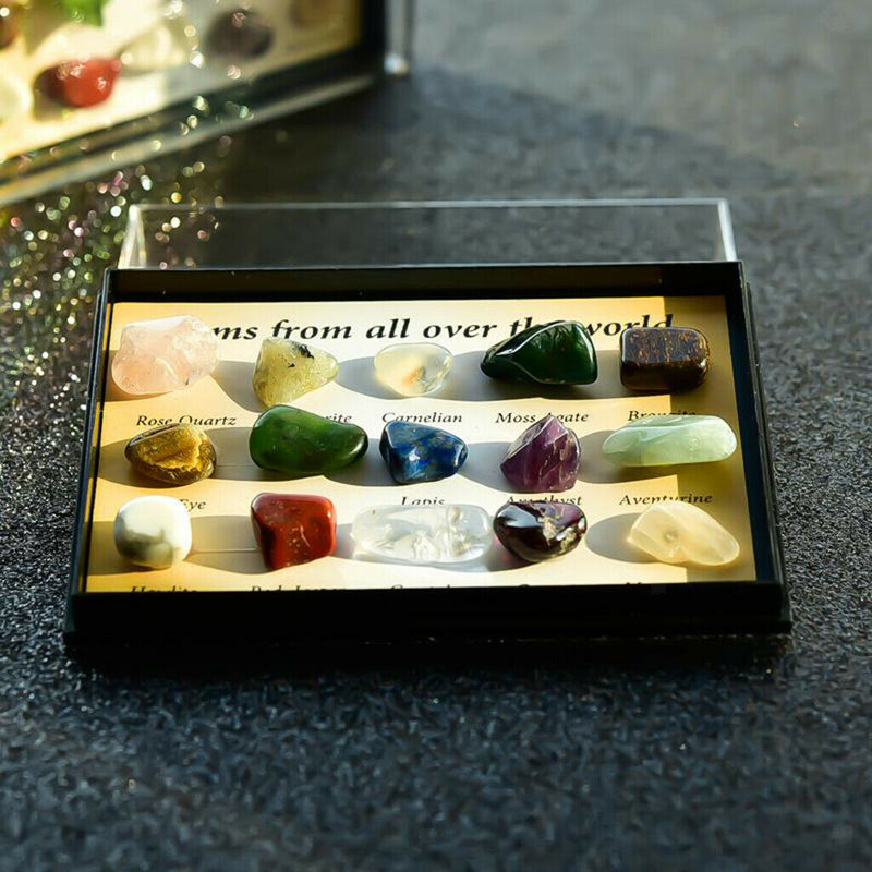 15xNatural Mineral Specimen Gift Polished Stone  Gemstones Quartz Collectible