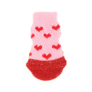 8 PCS Blue and Pink Anti-Slip Knit Socks for pets Rubber Reinforcement for