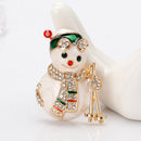 Alloy Brooch for Series Christmas Shape Snowman Buttonhole Pins Badge Jewel X7X2