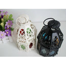 European Metal Moroccan Candle Holder Votive Candlestick Home Decor Black A