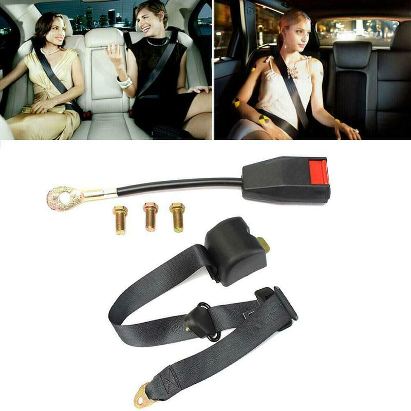 1 Set 3 Point Safety Seat Belt Straps Car Truck Heavy Duty Adjustable Belt