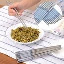 Stainless Steel Chopsticks Chinese Flower Printing Sticks Chop Tableware Sa U0W3