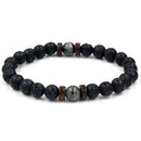 Volcanic Lava Stone Bracelet Elastic String Beads Bangle Jewelry (Style 2) A