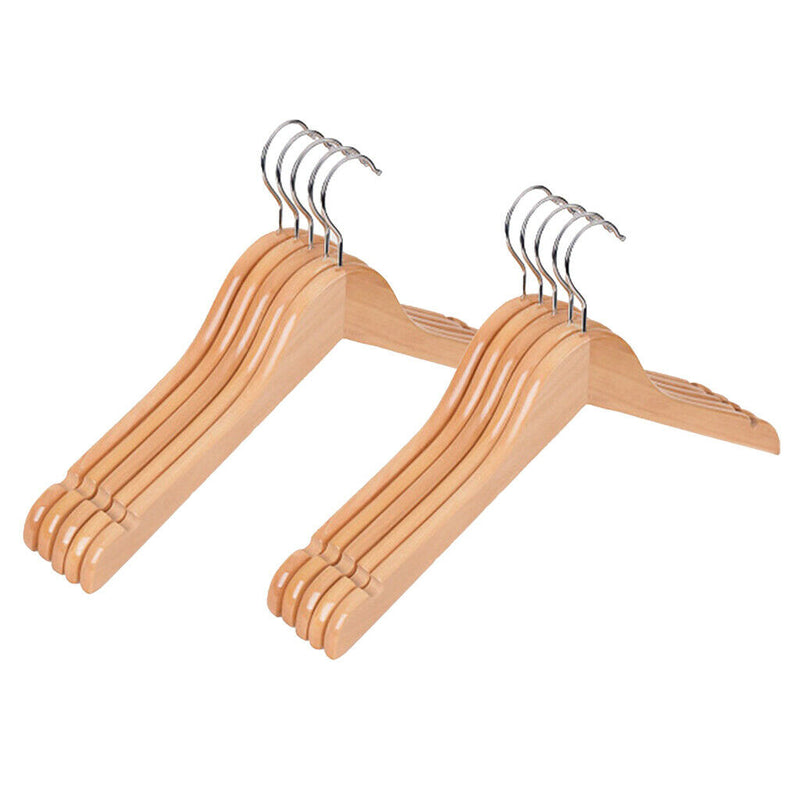 10pcs Children Wooden Coat Hangers Wardrobe Hanger Bar for kids Clothes 32cm
