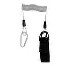 Coiled Stretch Kayak Paddle Leash Safety Fishing Rod Lanyard Carabiner Gray