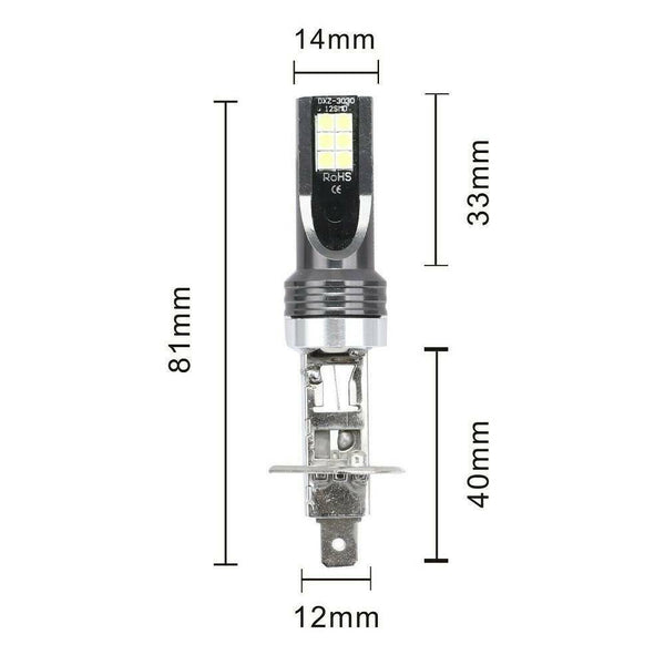 2PCS H1 200W 12000LM LED Car Fog Headlight Conversion Globes Bulbs Beam LD2004