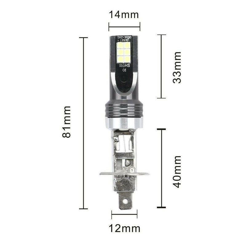 2PCS H1 200W 12000LM LED Car Fog Headlight Conversion Globes Bulbs Beam LD2004