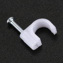 1 Bag(100Pcs) of 6MM Telephone Net Cable Clips With Steel Nail-White X2L2