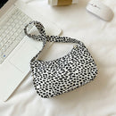 Cow Dot Printed Handbag Women PU Totes Small Underarm Shoulder Bag (Black)
