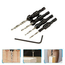 4pcs HSS Countersink Drill Bit Set Hex Shank Woodworking Carpentry Tool #6-#16