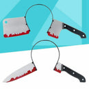 2pcs Scary Halloween Props Through Head Bloody Headband Hairband Hair Hoop  A4B9