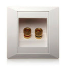 SODIAL(R)Wall Socket Connection Port with 2 Jack Speaker White