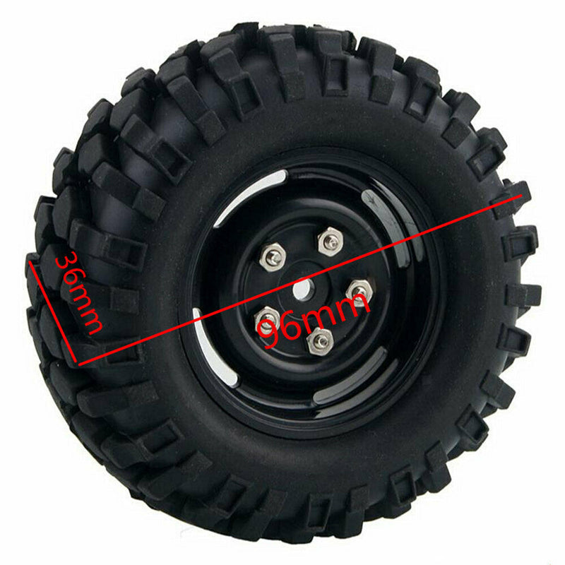 4x RC 1:10 Off-road Car Rubber Tyre&Plastic Wheel Rims for RC4WD D90 D110