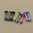 8Pcs/Lot Multicolor Stainless Steel 16G Lip Chin Labret Bar Ring Stud Spike