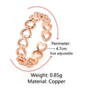 The New Innovative Copper Electroplating Ring Can Adjust Women'S Hollow Lov T5M5