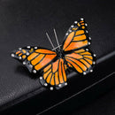 Luxury Orange Enamel Butterfly Brooch For Women Party Gifts Accessory Vinta