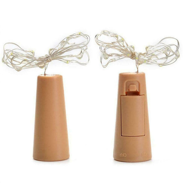 1.5m 15-LED Copper Wire String Light with Bottle Stopper Party Decor Lamp #gib