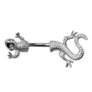 Stainless Steel Lizard Navel Belly Button Ring Bar Women Body Piercing Jewelr BX