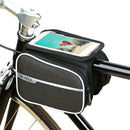 Bicycle Front Top Tube Frame Touch Screen Saddle Bag Phone Holder (Black)