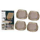 4Pieces Stretch Velvet Chair Covers Dining Chair Seating Cushion Decor Khaki