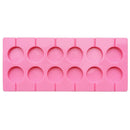 12 Cell Lollipop Silicone Mould Tray Candy Chocolate Cake Biscuit Baking Tool