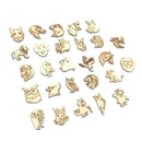 25pcs Wooden Ornament Animal Shape for DIY Scrapbooking Home Decor Craft