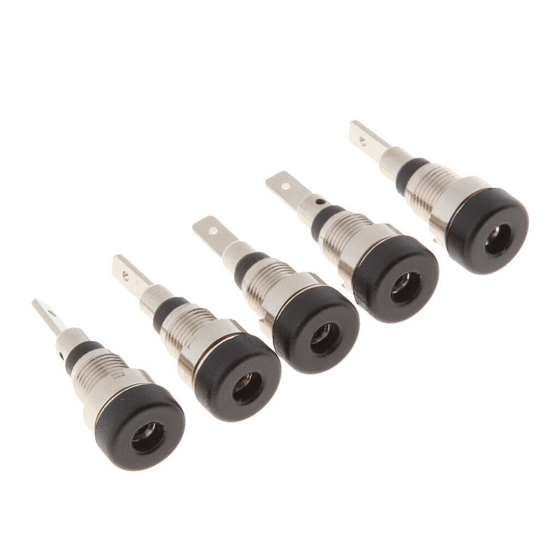 5 Packs Binding Post Female Socket Jack Suitable For 2mm Banana Plug Black