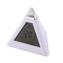 New 7 LED Color Pyramid Digital LCD Alarm Clock Thermometer
