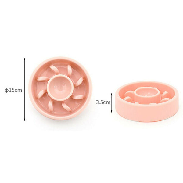 2x Pet Dog Food Slow Feeder Pet Cat Anti-Gulping Food