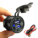 3.1A Waterproof USB Charger Socket Touch Switch Power Outlet for Car Motorcycle
