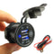 3.1A Waterproof USB Charger Socket Touch Switch Power Outlet for Car Motorcycle
