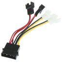 1Pcs 4Pin to 3Pin Fan Power Cable Adapter 12v*2 / 5v*2 for Cooling CPU BX